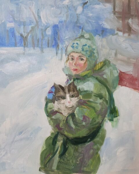 Girl and Cat